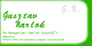 gusztav marlok business card